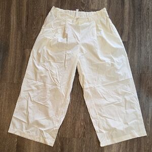 Elegant Cream Wide Leg Women's Pants